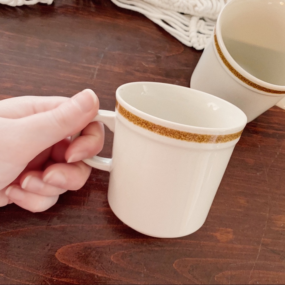 Vintage Japanese Mioko Stoneware Mug Set of (2)